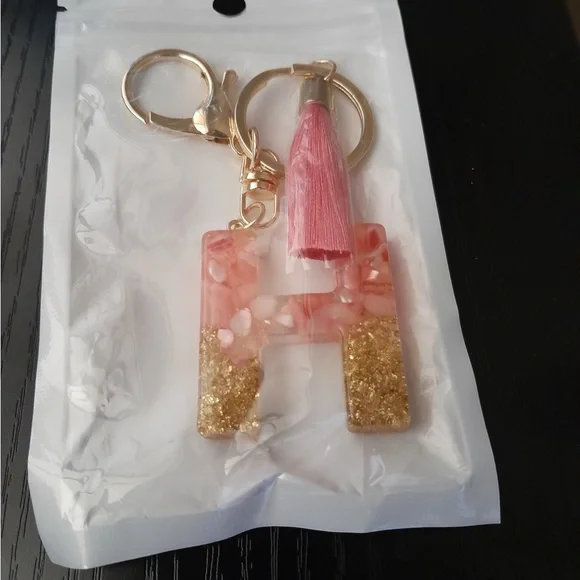 Pink and Gold Key Holder with Tassel - Picture 5 of 7